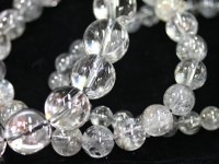 限定入荷★透明度◎プラチナカラーの針★天然石ブレスレット/プラチナガーデンルチルクォーツ（Platinum Rutilelated quartz/白金水晶/庭園水晶/ブルッカイト）/ラウンド/10mm