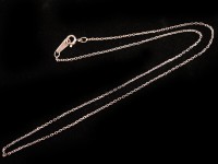 【数量限定】silver925/レディースネックレス用/レオンチェーン/ピンクゴールドカラー/長さ約45cm/幅約1mm/1本【天然石/パワーストーン】【アメリカツーソン・香港展示会・世界各地出展品買