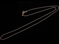 【数量限定】silver925/レディースネックレス用/ボールチェーン/ピンクゴールドカラー/長さ約45cm/幅約1.4mm/1本【天然石/パワーストーン】【アメリカツーソン・香港展示会・世界各地出展