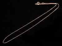 【数量限定】silver925/レディースネックレス用/キヘイチェーン/ピンクゴールドカラー/長さ約40cm/幅約0.9mm/1本【天然石/パワーストーン】【アメリカツーソン・香港展示会・世界各地出展