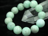 【1点もの】希少！★優しい高発色アップルグリーン★夢や希望の道を開く石/天然石ブレスレット/クリソプレーズ（Chrysoprase/緑玉髄/オーストラリア翡翠）/ラウンド/約17-19mm/グラデーシ