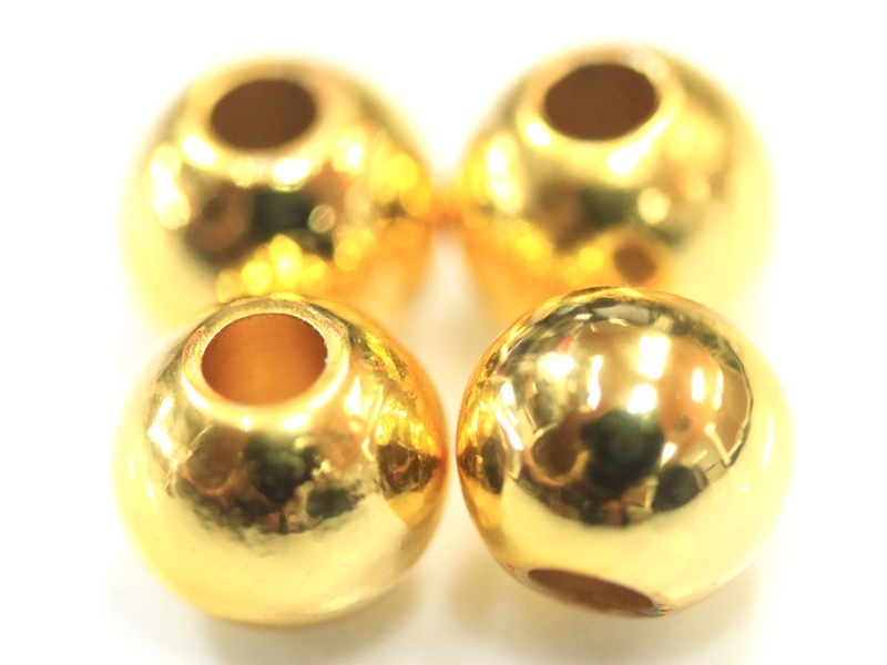 激安】パーツ・副資材/メタルパーツビーズ/ゴールド/ラウンド/5×6mm/10  