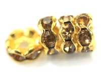 【激安】パーツ・副資材/ロンデル/ゴールド＆キャメル/6mm/波型/10個