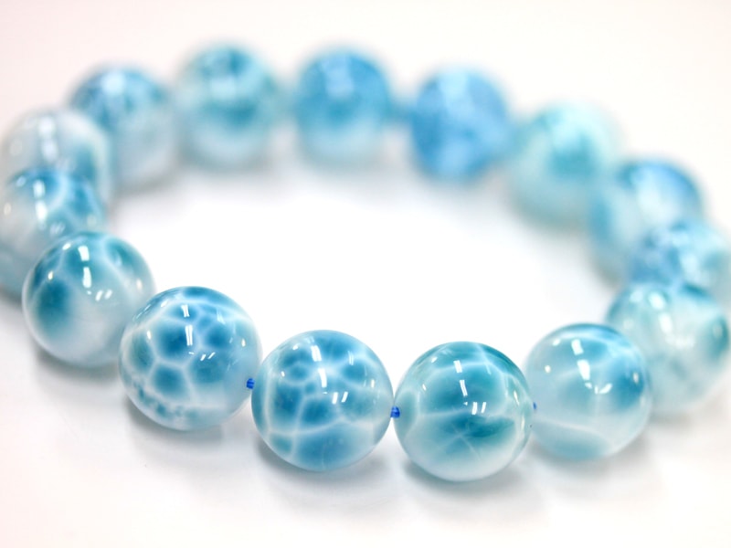 ★特選一連★再入荷☆超人気☆三大ヒーリングストーン♡【ラリマー  さざれ連】❤️ ☆特選一連☆再入荷☆超人気☆三大ヒーリングストーン♡【ラリマー