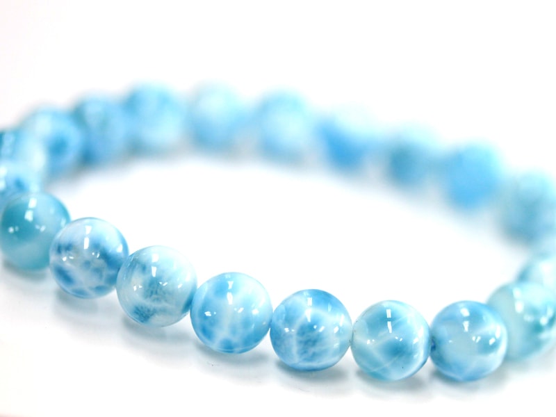 極上,美品】ラリマー ブレスレット希少大玉ブルーペクトライト天然