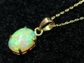 高品質＆高発色★虹色の遊色効果★K18/18金！刻印あり★天然石ネックレス/オパール(蛋白石/欧泊/Opal)/1個【天然石/パワーストーン】【アメリカツーソン・香港展示会・世界各地ミネラルショー出展