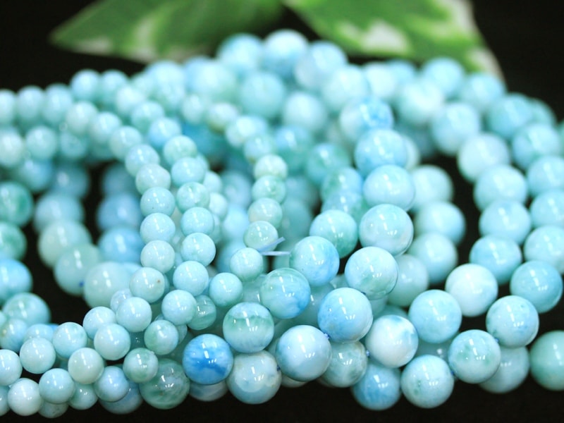 【ドミニカ産ラリマー】ブレスレット 12㎜ 癒し 幸運 希少 海の宝石 天然石 トップグレード 天然 ドミニカ産 ドラゴンクロー ラリマー