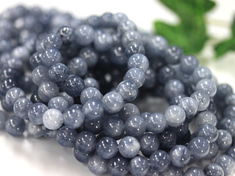 人気！☆鮮やかでカラフル☆天然石ブレスレット/ブルーグレージェイド