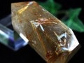 【1点物！】金運・財運の石★天然原石/太陽放射ゴールドルチル六角柱ポイント（金紅石入り水晶/Rutilelated quartz）/約144g/1個【アメリカツーソン・香港展示会・世界各地出展品買い付