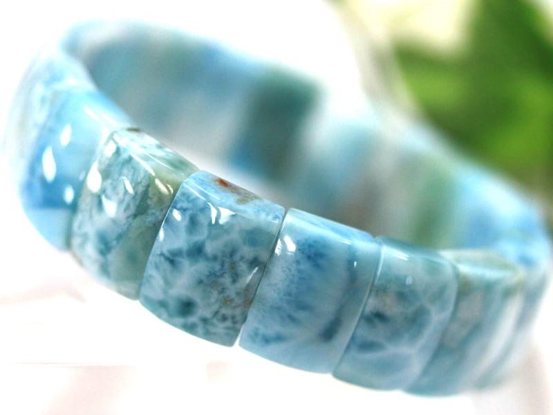 ドミニカ産ラリマー】ブレスレット 12.5㎜ 希少 癒し 海の宝石