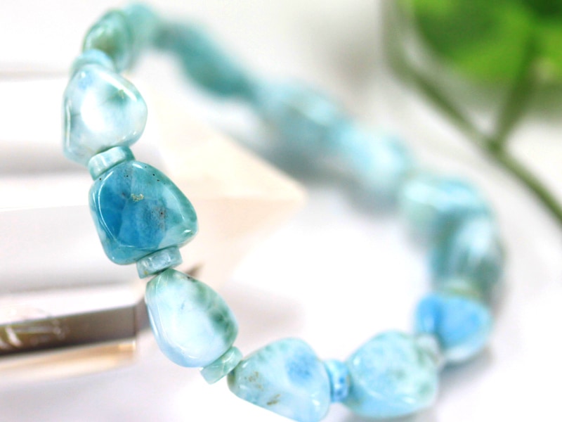 【ドミニカ産ラリマー】ブレスレット 14㎜ 大粒 希少 癒し 幸運 海の宝石 ドミニカ産ラリマー】ブレスレット 14㎜ 大粒 希少 癒し 幸運 海