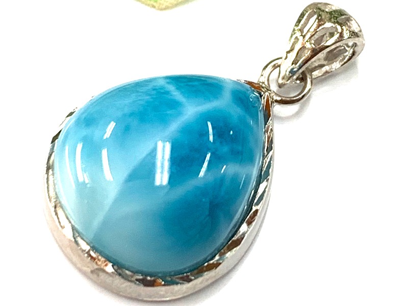 超高品質】ドミニカ産大粒ラリマーペンダントトップS925