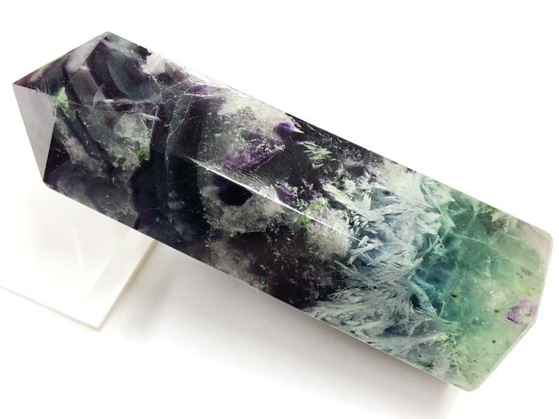 アイリスエンジェルフェザーフローライト六角柱レインボーフローライト