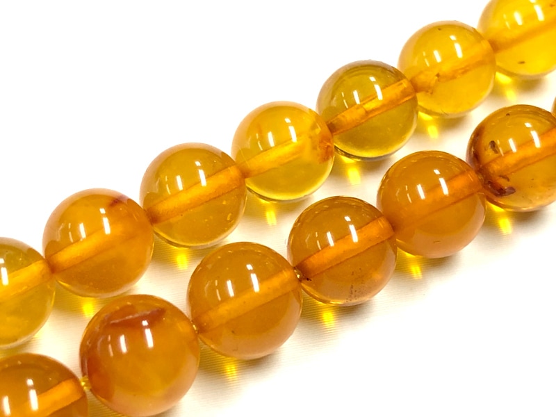 圧縮加工無し☆バルト海産☆天然琥珀☆蜂蜜色☆天然石ビーズ/ハニー