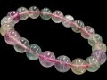 【1点もの】優しいレインボーカラー★天然石ブレスレット/レインボーフローライト（fluorite,蛍石）/ラウンド/10mm/1本【天然石/パワーストーン】【アメリカツーソン・香港展示会・世界各地出展