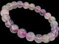 【1点もの】優しいレインボーカラー★天然石ブレスレット/レインボーフローライト（fluorite,蛍石）/ラウンド/9mm/1本【天然石/パワーストーン】【アメリカツーソン・香港展示会・世界各地出展品