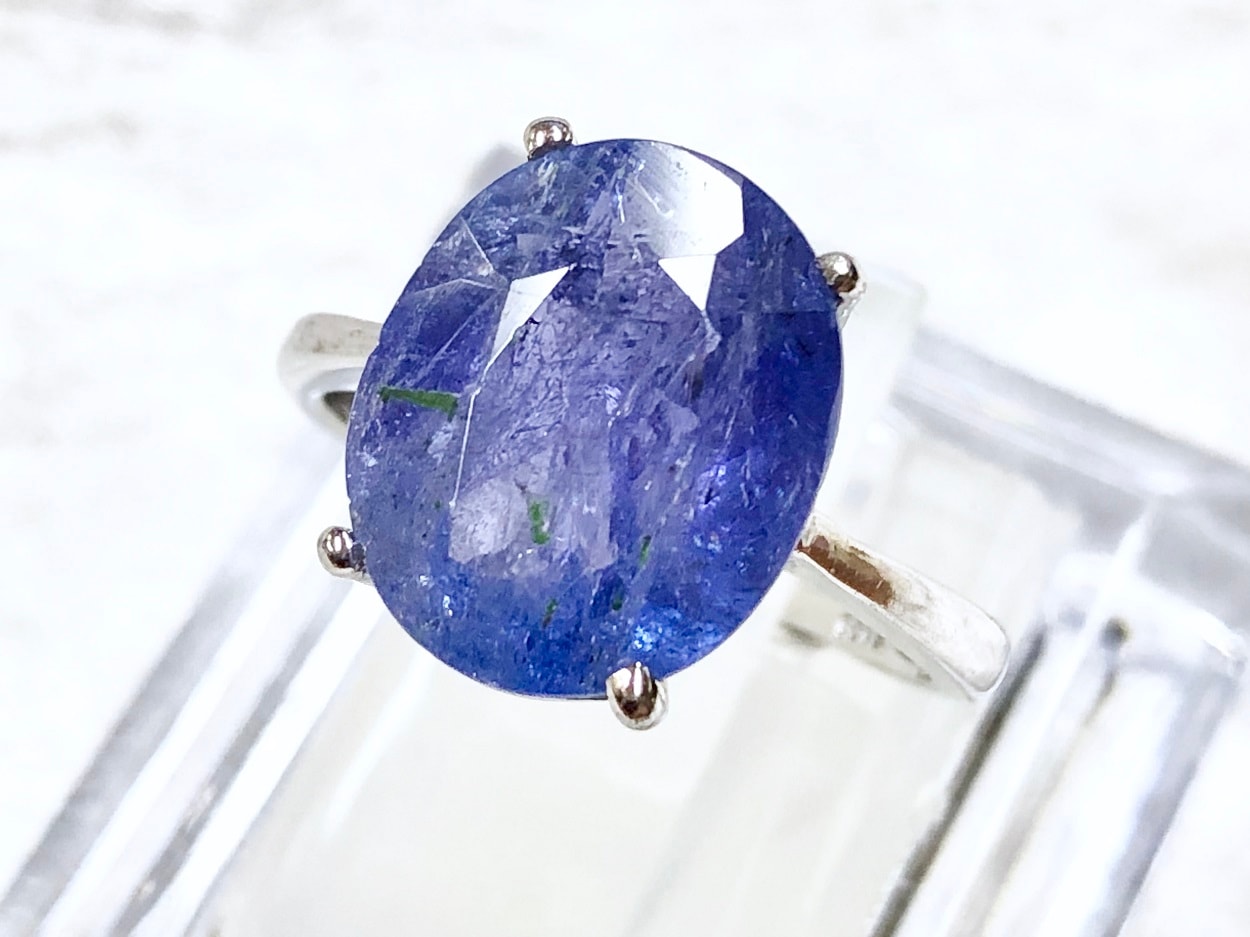 ご予約【幻想的な青系オーロラ★タンザらしい見事な多色性】タンザナイト リング ご予約【幻想的な青系オーロラ☆タンザらしい見事な多色性