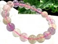 【1点もの】優しいレインボーカラー★天然石ブレスレット/レインボーフローライト（fluorite,蛍石）/ラウンド/9mm/1本【天然石/パワーストーン】【アメリカツーソン・香港展示会・世界各地出展品