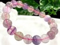 【1点もの】優しいレインボーカラー★天然石ブレスレット/レインボーフローライト（fluorite,蛍石）/ラウンド/10mm/1本【天然石/パワーストーン】【アメリカツーソン・香港展示会・世界各地出展
