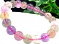 【1点もの】優しいレインボーカラー★天然石ブレスレット/レインボーフローライト（fluorite,蛍石）/ラウンド/10mm/1本【天然石/パワーストーン】【アメリカツーソン・香港展示会・世界各地出展