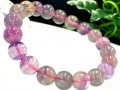 【1点もの】優しいレインボーカラー★天然石ブレスレット/レインボーフローライト（fluorite,蛍石）/ラウンド/10mm/1本【天然石/パワーストーン】【アメリカツーソン・香港展示会・世界各地出展