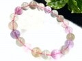 【1点もの】優しいレインボーカラー★天然石ブレスレット/レインボーフローライト（fluorite,蛍石）/ラウンド/10mm/1本【天然石/パワーストーン】【アメリカツーソン・香港展示会・世界各地出展