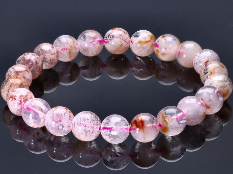 ��1��ʪ����ʿ��Τ褦��������ŷ���Х֥쥹��å�/���Ρ������ǥ󥯥�����(snow garden quartz/����徽)/�饦���/��8mm/1�ܡ�ŷ����/�ѥ���ȡ���ۡڥ���ꥫ�ġ����󡦹��Ÿ�����������Ͻ�Ÿ���㤤�դ���N