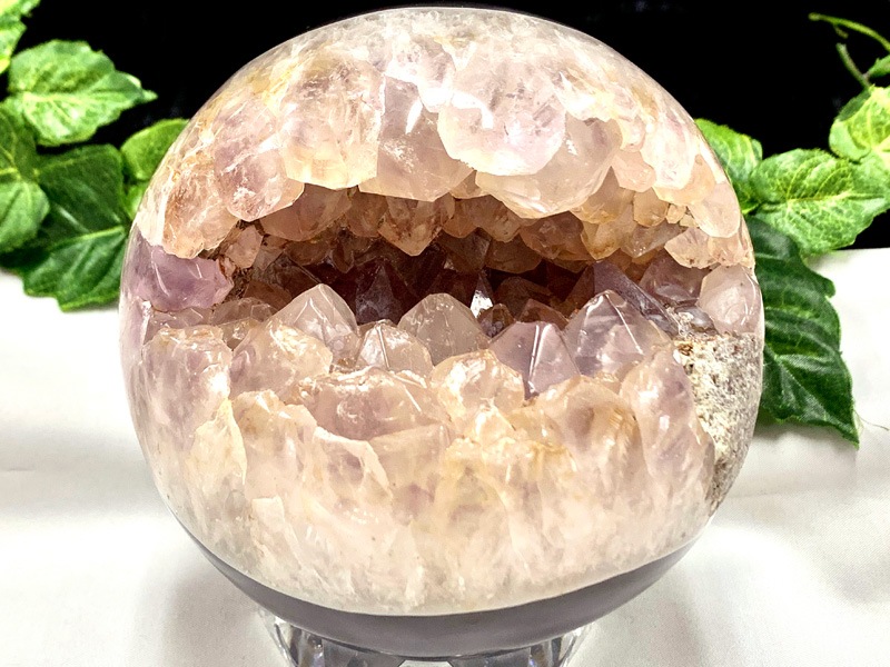 高品質 トレジャー瑪瑙 丸玉 スフィア 笑口常開 ジオード 大きさ：110mm 高品質 トレジャー瑪瑙 丸玉 スフィア 笑口常開 ジオード 大きさ