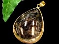 【1点物】激レア！高品質★金運・財運の石★美しい金針！★sv925製/天然石ペンダントトップ/ゴールドルチル(金針水晶,Rutile quartz)/1個【天然石/パワーストーン】【アメリカツーソン・