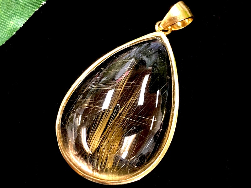 レア虹入り庭園水晶ルチルインガーデンクォーツsv925 ペンダントトップ