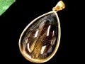 【1点物】激レア！高品質★金運・財運の石★美しい金針！★sv925製/天然石ペンダントトップ/ゴールドルチル(金針水晶,Rutile quartz)/1個【天然石/パワーストーン】【アメリカツーソン・