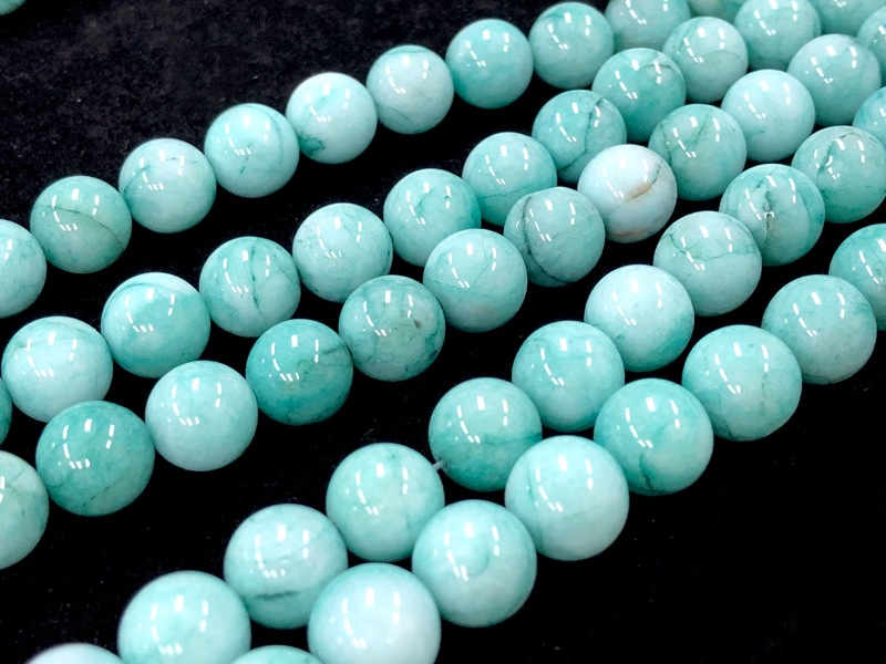 天然石　パワーストーン　マーブル 人気！☆鮮やかでカラフル☆天然石ビーズ/マーブルアズール