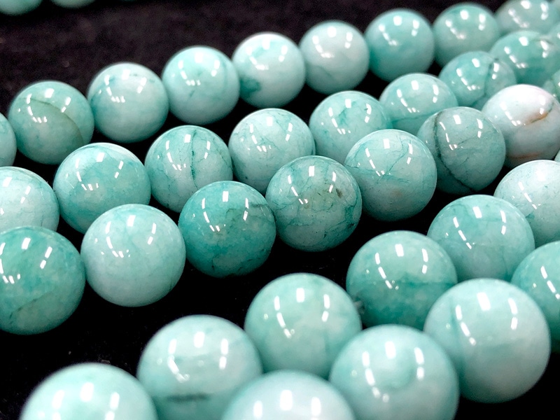 天然石　パワーストーン　マーブル 人気！☆鮮やかでカラフル☆天然石ビーズ/マーブルアズールブルー