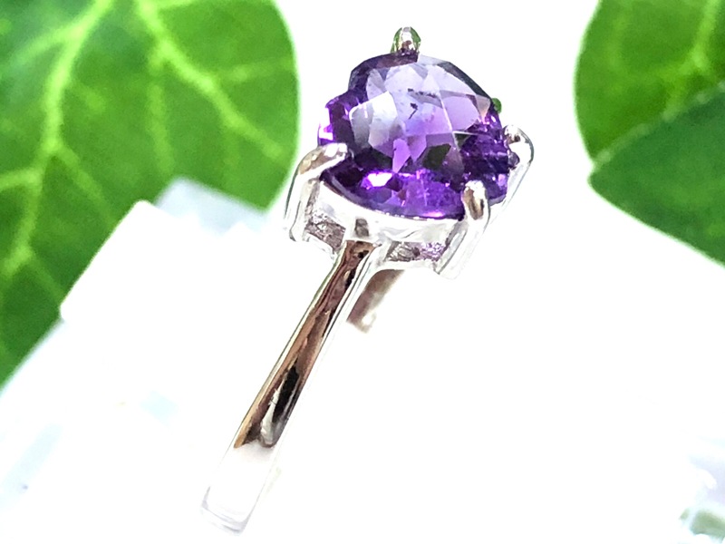高品質天然石☆sv925製/天然石リング/アメジスト（紫水晶/Amethyst