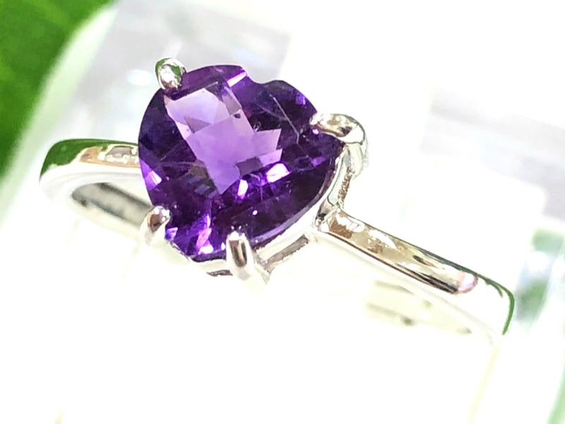高品質天然石☆sv925製/天然石リング/アメジスト（紫水晶/Amethyst