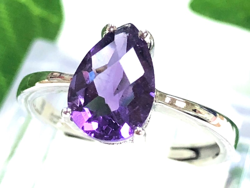 高品質天然石☆sv925製/天然石リング/アメジスト（紫水晶/Amethyst 