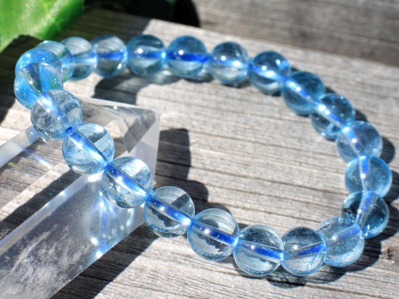 ブルートパーズ 11mm ブレスレット 天然石 パワーストーン 透明度抜群