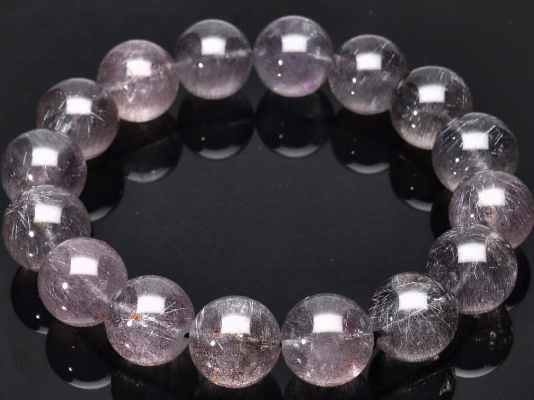 1点物】透明度◎☆キラキラ内包物☆天然石ブレスレット/花火