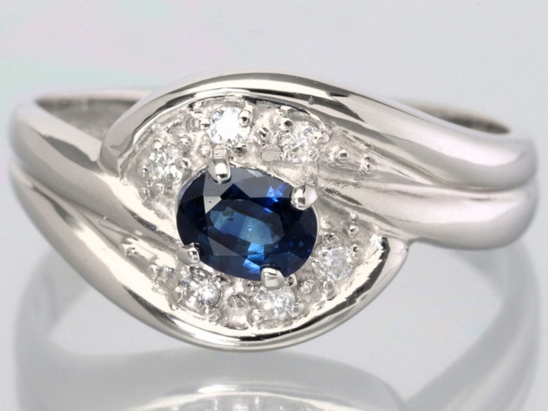 1点物】鑑別書付き☆世界四大宝石☆Pt850☆0.45ct☆オーバル
