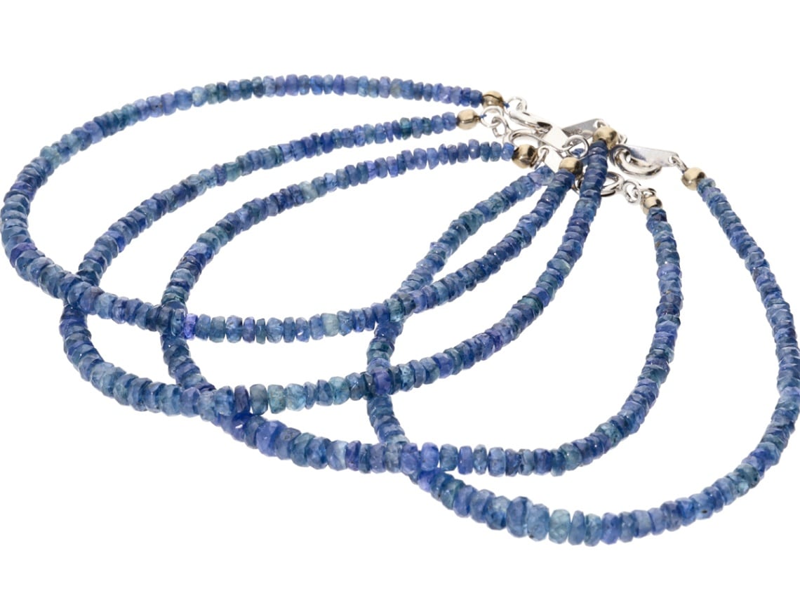 【4mm】サファイア＆シルバー925　グリッタービーズ　ブレスレット 4mm】サファイア＆シルバー925 グリッタービーズ ブレスレット 世界四