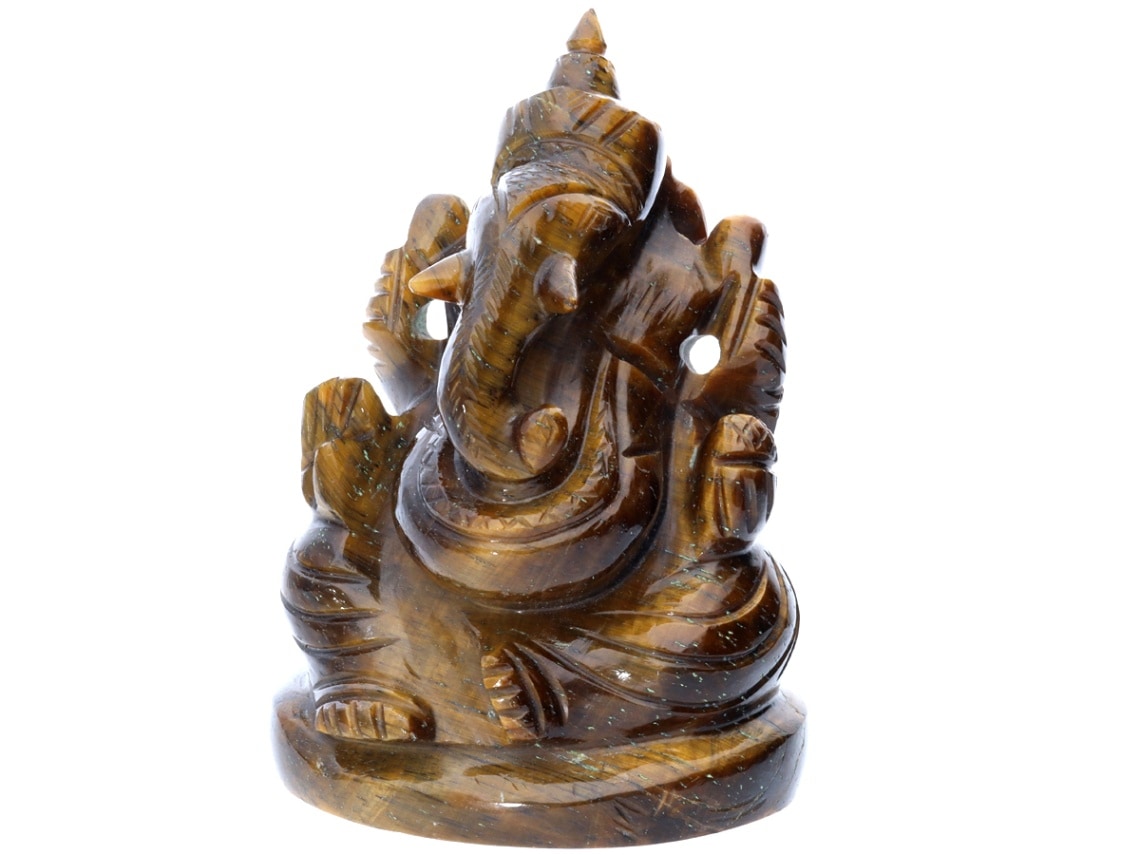 1点物】美しい彫刻☆豊穣・英知・商売繁盛の神☆天然石/タイガー