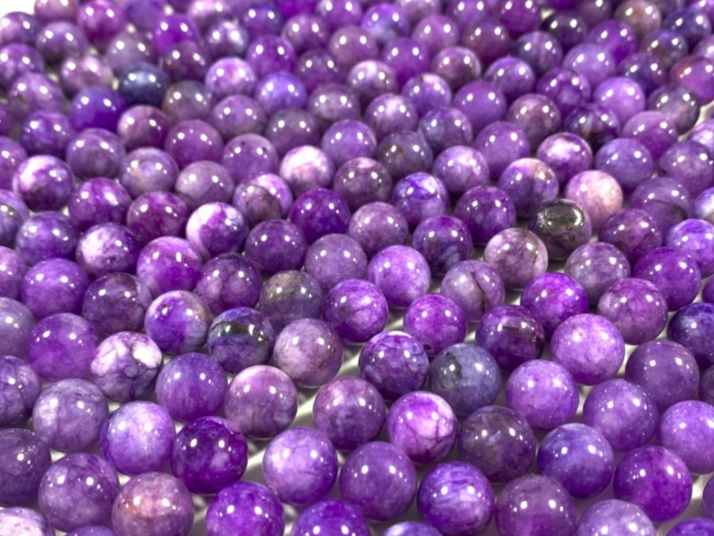 人気！☆鮮やかでカラフル☆天然石ビーズ/チャロアイトパープル  