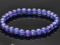 1点物★光によって色を変える幻想的な石★天然石ブレスレット/タンザナイト（ブルーゾイサイト/Tanzanite/黝簾石）/ラウンド/約6mm/1本【天然石/パワーストーン】【アメリカツーソン・香港展示