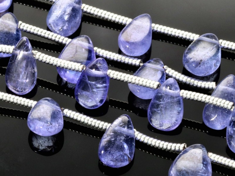 【186】【大粒高品質】タンザナイト　ペアシェイプカット　1連　Ａ タンザナイト ペアシェイプの通販