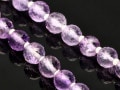 高品質インドビーズ★美しい透明感★天然石ビーズ/ローズアメジスト（Amethyst/紫水晶）/128ct/約6mm/1連【天然石/パワーストーン】【アメリカツーソン・香港展示会・世界各地出展品買い付け
