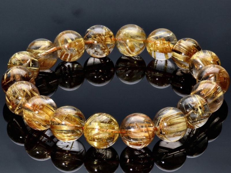 1点限り】超希少！透明度◎☆美しい金針☆金銭を呼び込む金運の石  