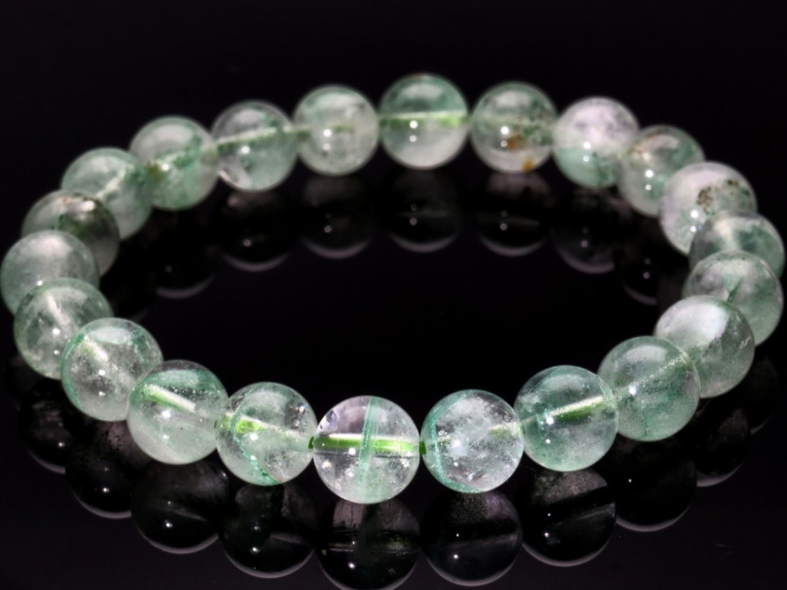 稀少AAA☆グリーンファントムクォーツ16mm パワーストーンブレスレット