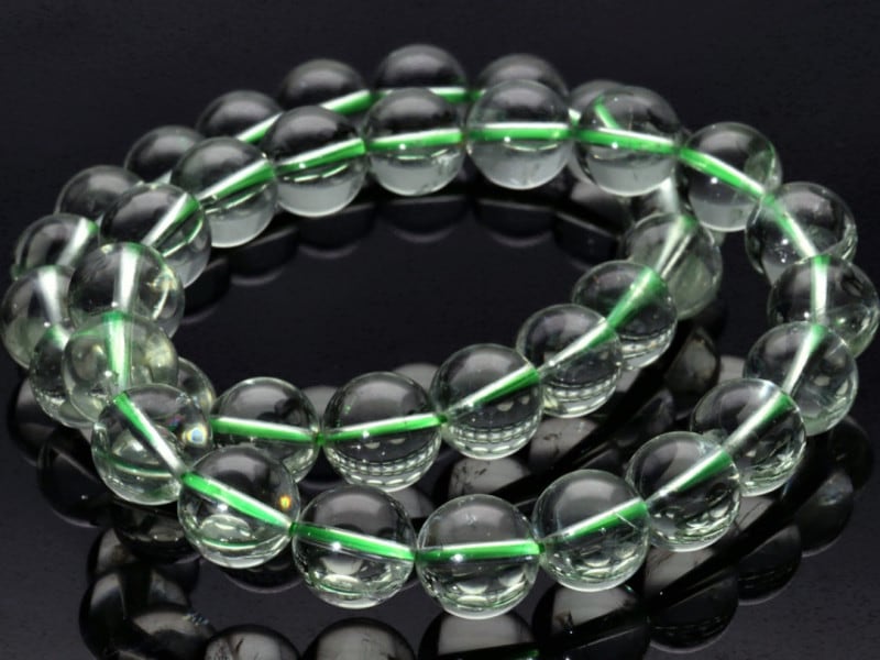 プラシオライト 非加熱 スフィア 5.3㎝ 高品質 グリーンアメシスト