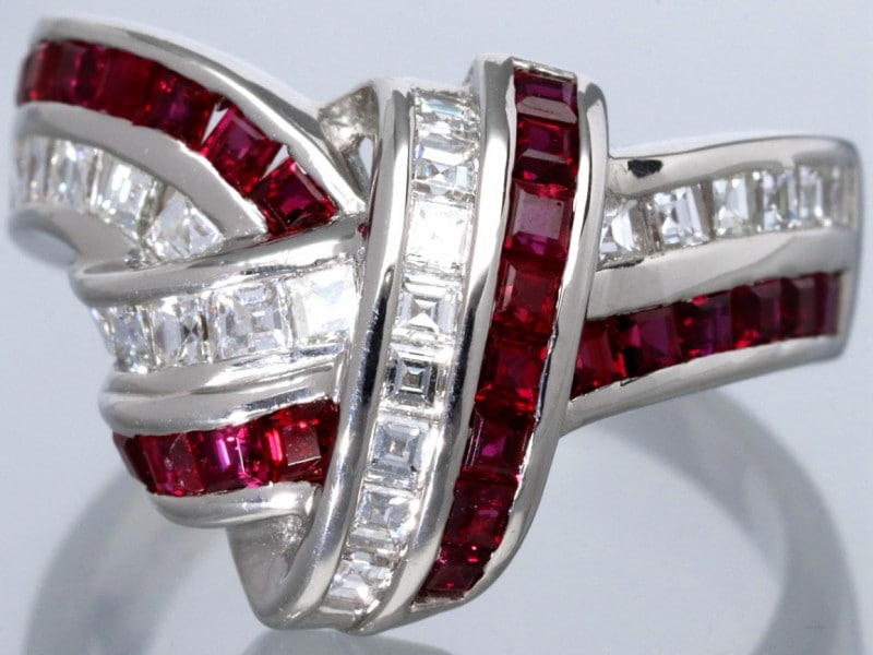 1点物】鑑別書付き☆世界四大宝石☆Pt900☆1.42ct☆バケットカット  