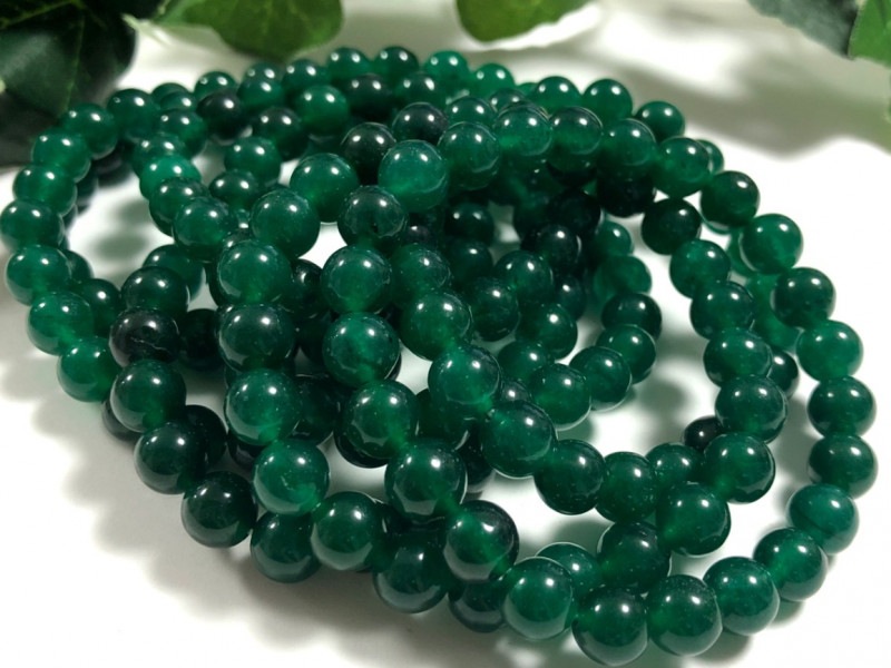 おすすめ!!天然石☆グリーン ジェイド ブレスレット☆① 16cm  